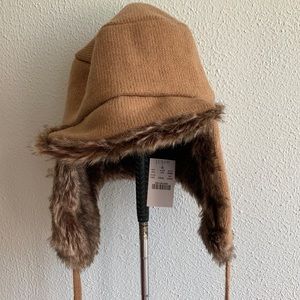NWT. J. Crew hat with ear covers and chin tie. OS.